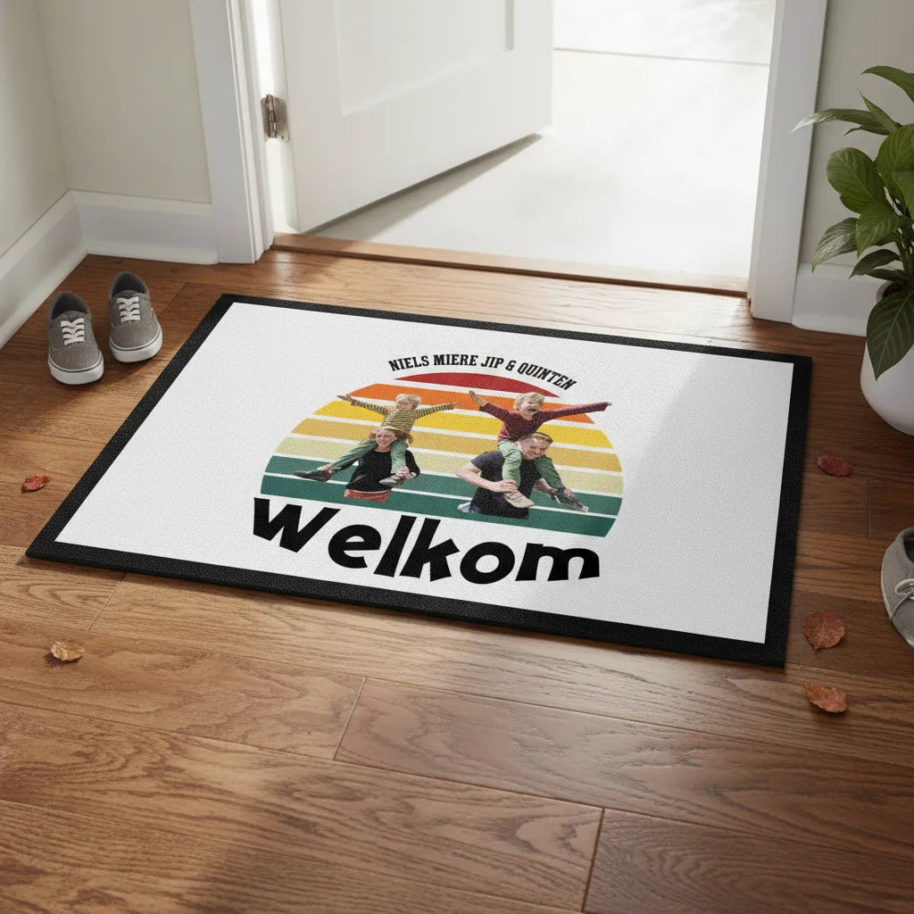 Deurmat met foto en namen - gepersonaliseerd