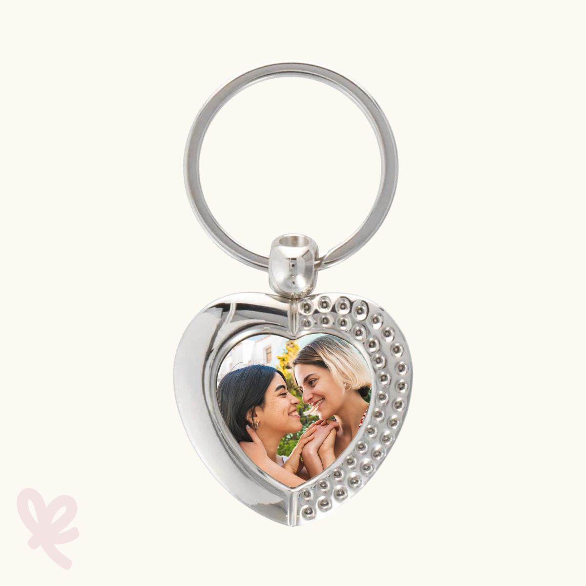 Hart glitter sleutelhanger - met foto
