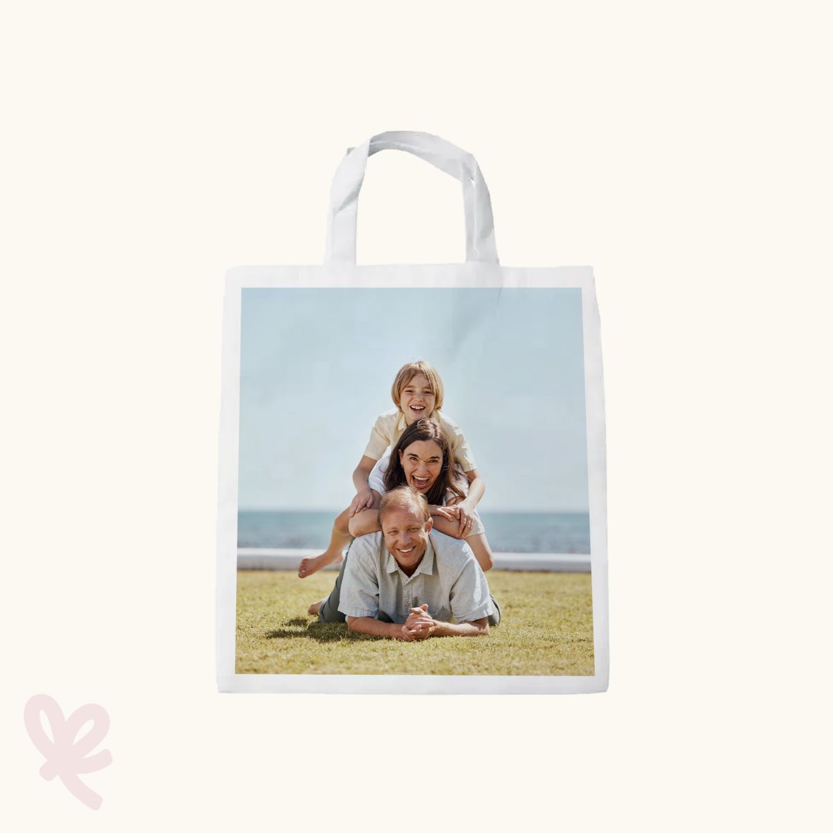 Totebag met foto korte hengsels - voorkant gepersonaliseerd