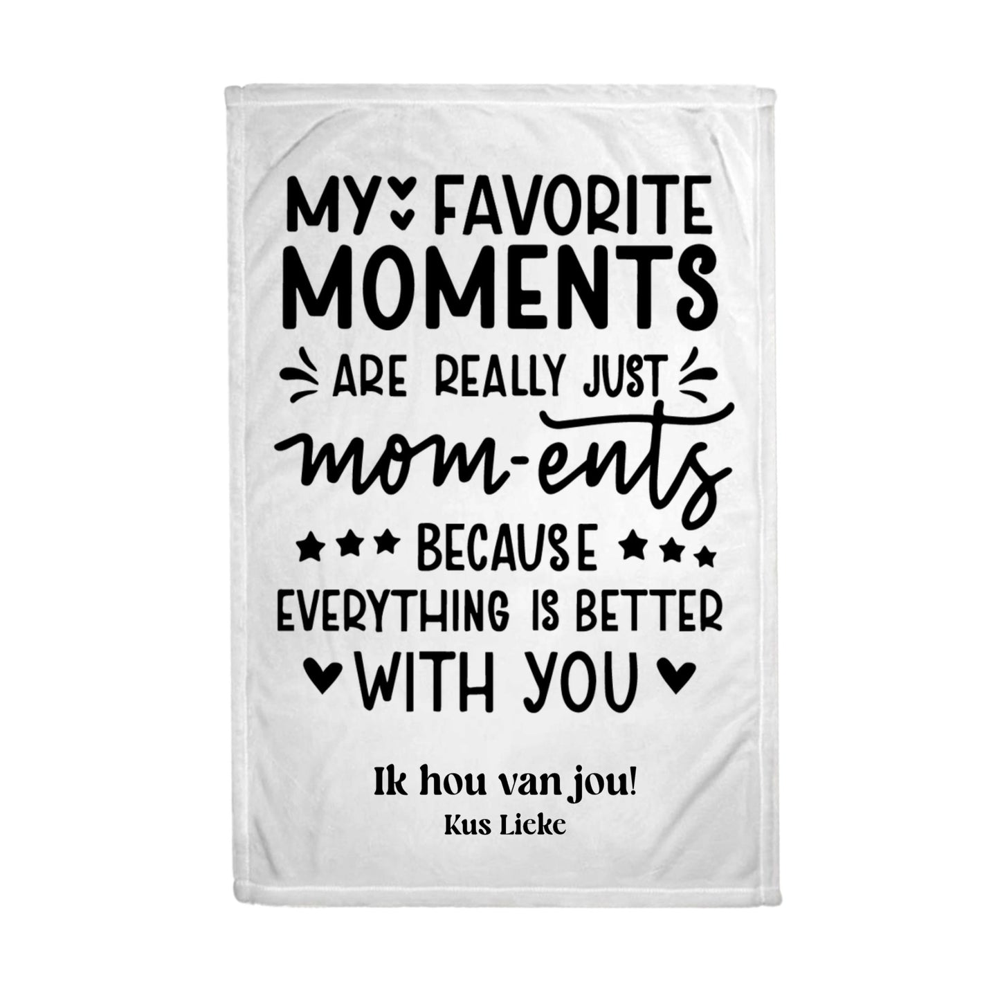 Fleecedeken moederdag met tekst 100x150cm - Personaliseer zelf