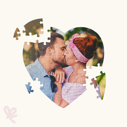 Hart puzzel met foto - 75 stukjes