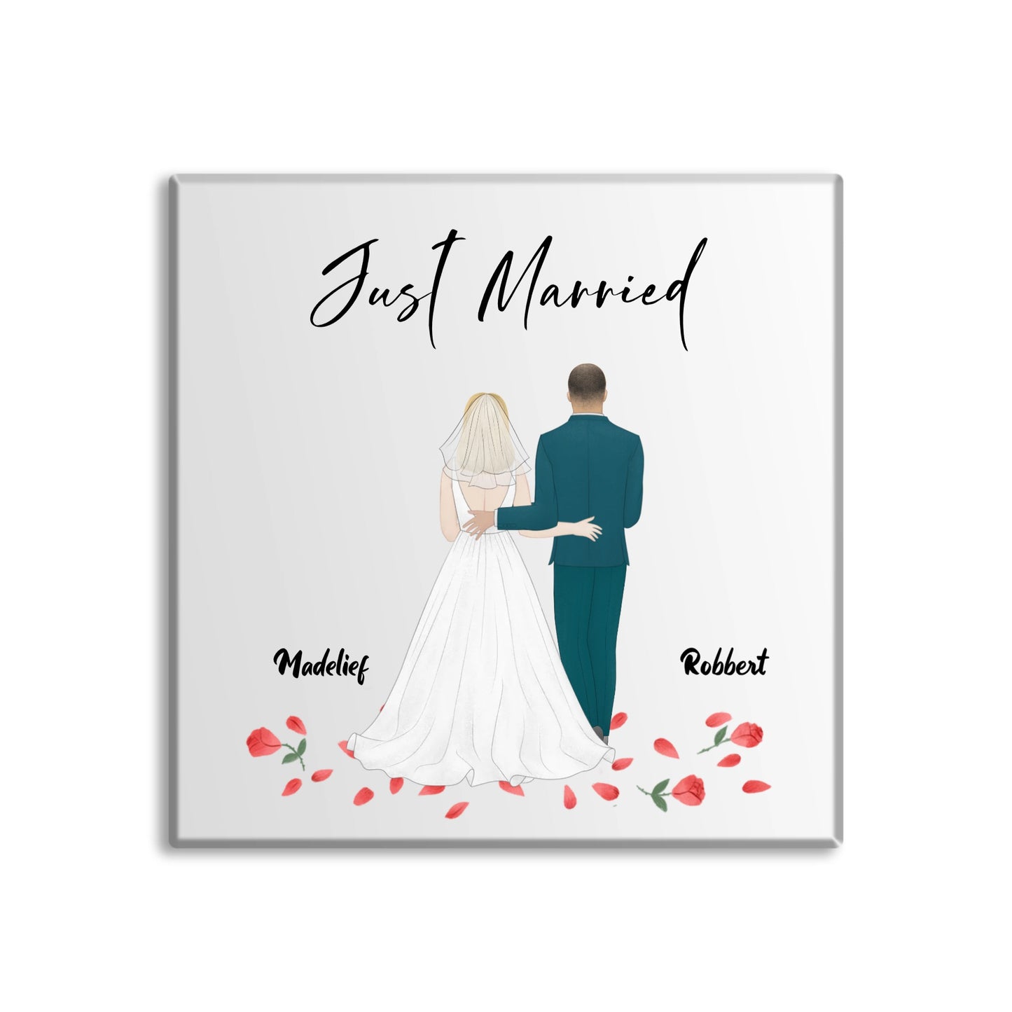 Gepersonaliseerd Just Married tegeltje