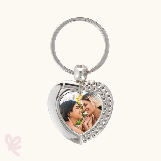 Hart glitter sleutelhanger - met foto