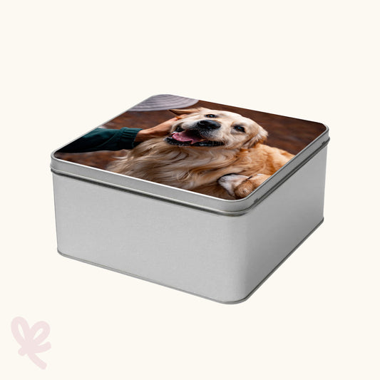 koekblik met foto - vierkant - 200x200x100mm