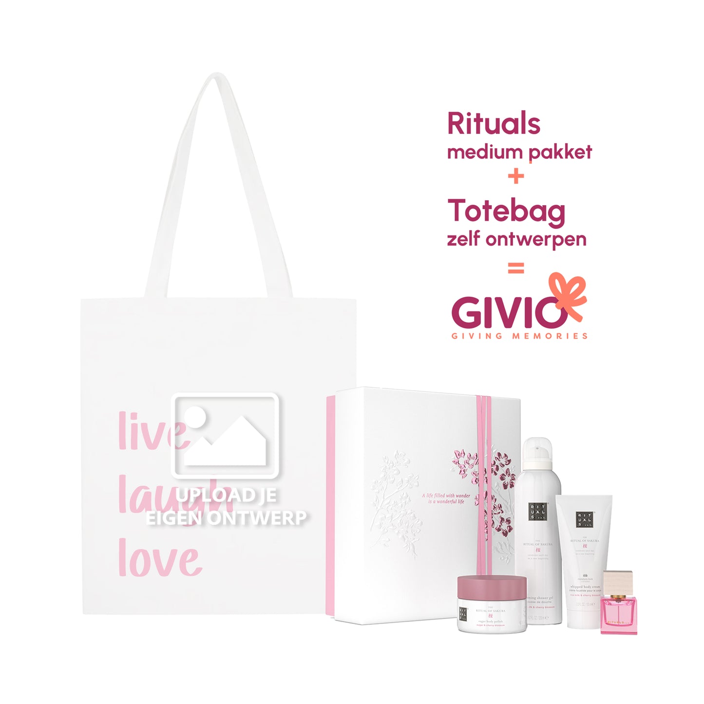 Cadeau pakket voor haar - Totebag + Rituals pakket