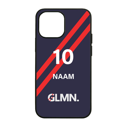 v.v. Glimmen telefoonhoes iPhone - met je eigen naam en nummer