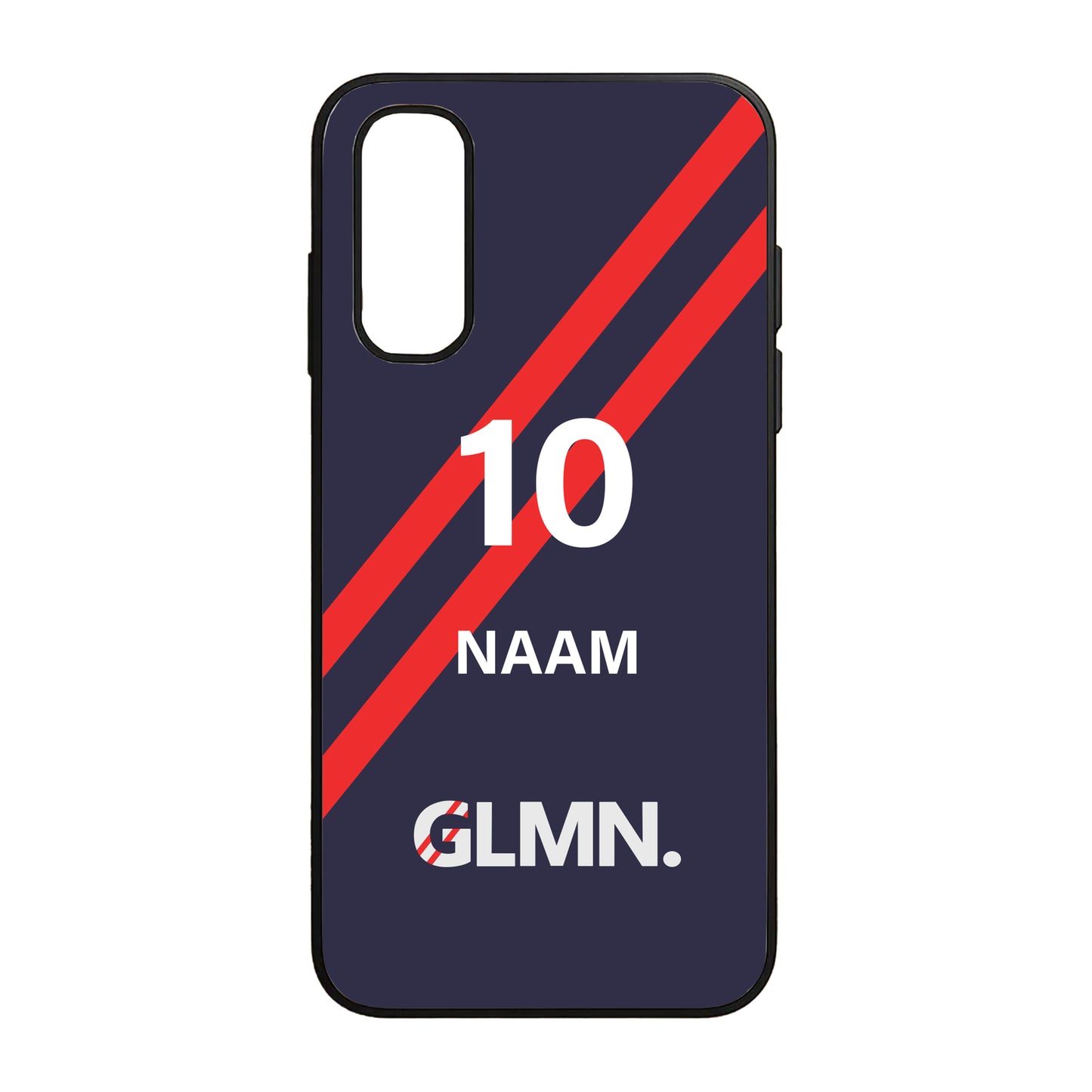 v.v. Glimmen telefoonhoes Samsung - met je eigen naam en nummer