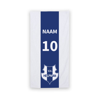 v.v. Helpman handdoek Large of Extra large - met je eigen naam en nummer
