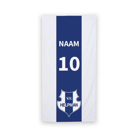 v.v. Helpman handdoek Large of Extra large - met je eigen naam en nummer