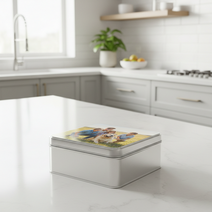 koekblik met foto - vierkant - 200x200x100mm
