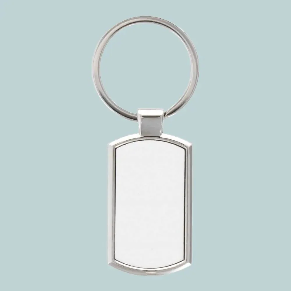 Aluminium sleutelhanger met foto - rechthoek