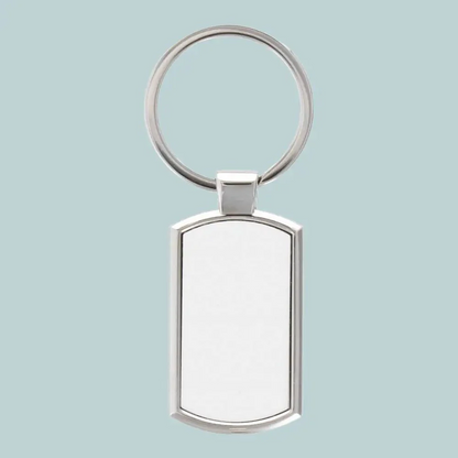 Aluminium sleutelhanger met foto - rechthoek
