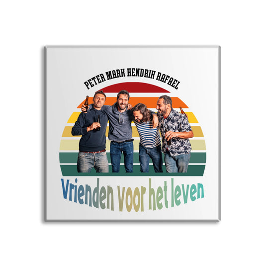 Gepersonaliseerd tegeltje voor vrienden – Foto & tekst naar keuze