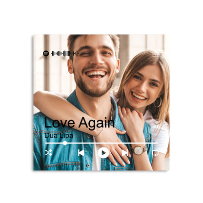 Gepersonaliseerd tegeltje met foto en Spotify liedje